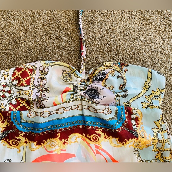 TIMING HALTER SATIN PRINT DRESS - L - Picture 5 of 8